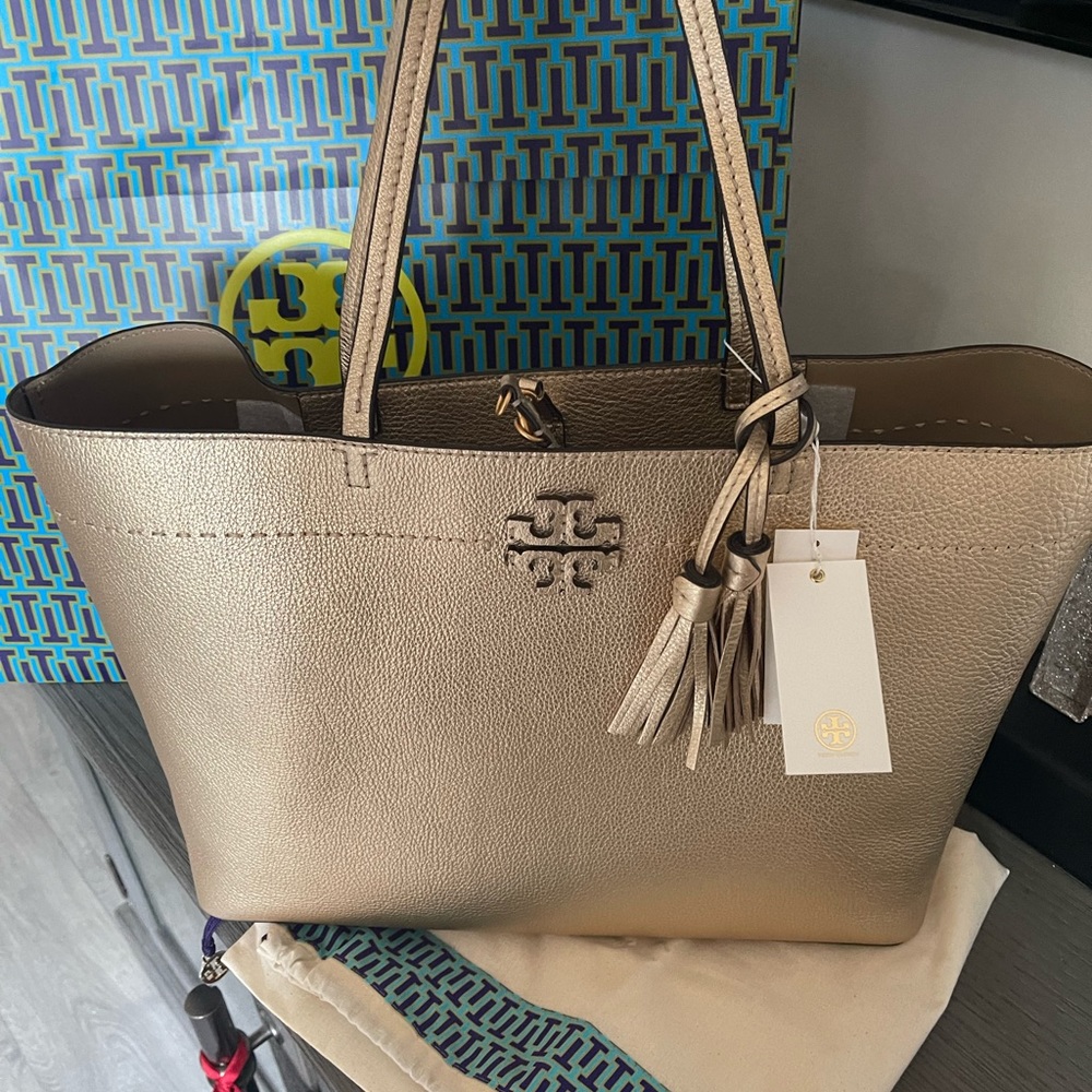 NEW!! Tory Burch Gold Tote